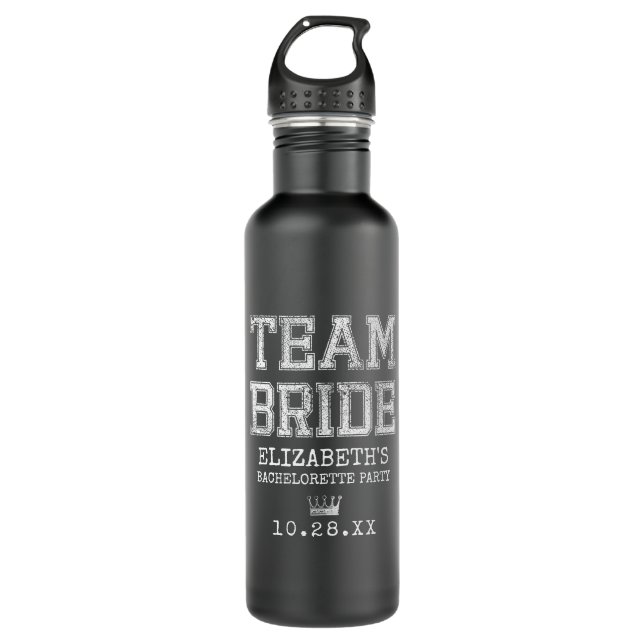 Bouteille D'eau Black Collegiate Team Bride Bachelorette Party (Devant)