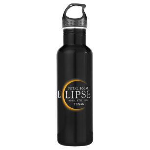 Bouteille D'eau Black & Gold 2024 Texas Total Solar Eclipse
