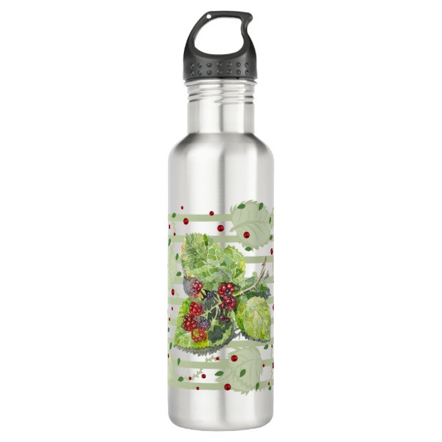 Bouteille D'eau BlackBerry vert et rouge (Devant)