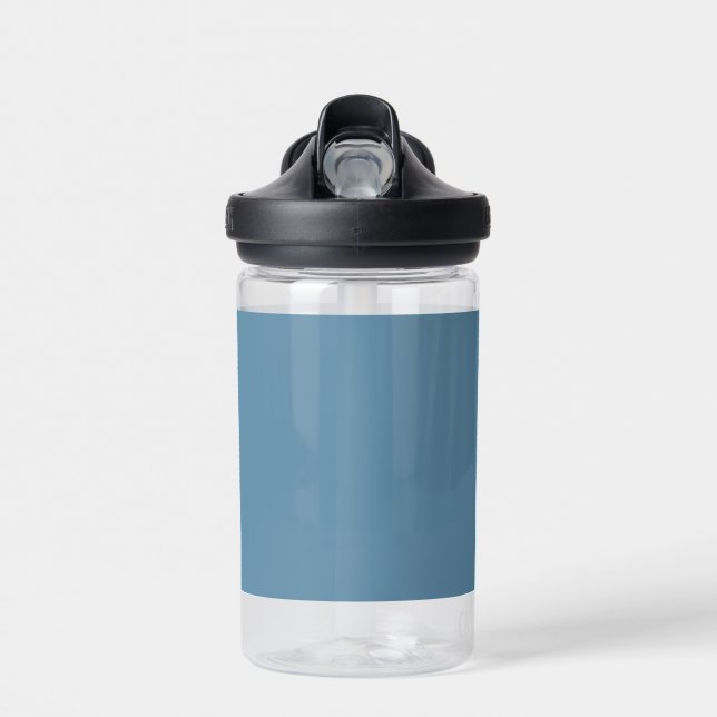 Bouteille D'eau Blanc Créez votre propre - Bleu gris (Avant)