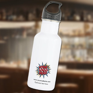 Bouteille d'eau blanche avec logo personnalisé et 