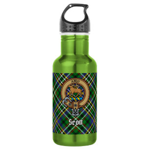 Bouteille D'eau Blason du clan Scott sur tartan vert