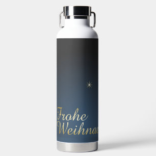 Bouteille D'eau Blaues Weihnachtsmotiv mit goldenem Weihnachtsbaum