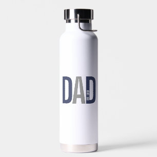 Bouteille D'eau Bleu de marine moderne Papa personnalisé établi