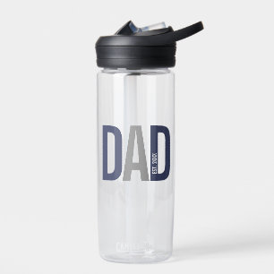 Bouteille D'eau Bleu de marine moderne Papa personnalisé établi