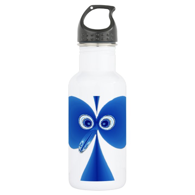 Bouteille D'eau Bleu d'oiseau d'idiot (Devant)