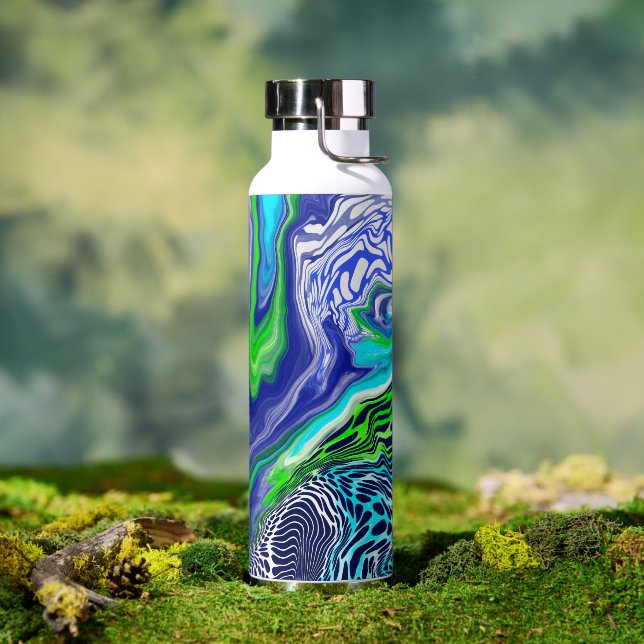 Bouteille D'eau Bleu et citron vert pour peinture marbre (Extérieur)