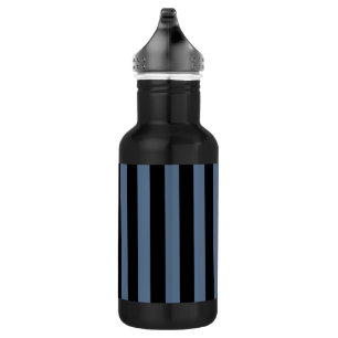Bouteille D'eau Bleu gris et noir rayures