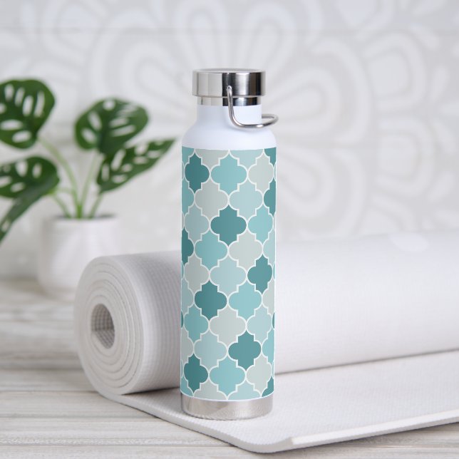 Bouteille D'eau Bleu Marocain Trellis, Lattes, Quatrefoil (Yoga)