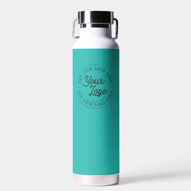 Bouteille D'eau bleu turquoise | Logo d'entreprise - Vide personna (Avant)