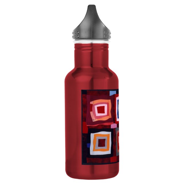 BOUTEILLE D'EAU BLOCS GRAPHIQUES DE QUILTS ROUGES (Gauche)