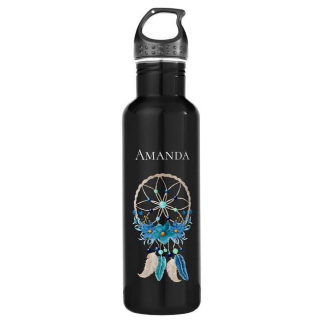 Bouteille D'eau Blue Dreamcatcher Design Boho élégant (Devant)