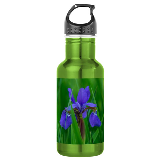 Bouteille D'eau Blue Dutch parmi les Feuilles Acier inoxydable Bot (Devant)