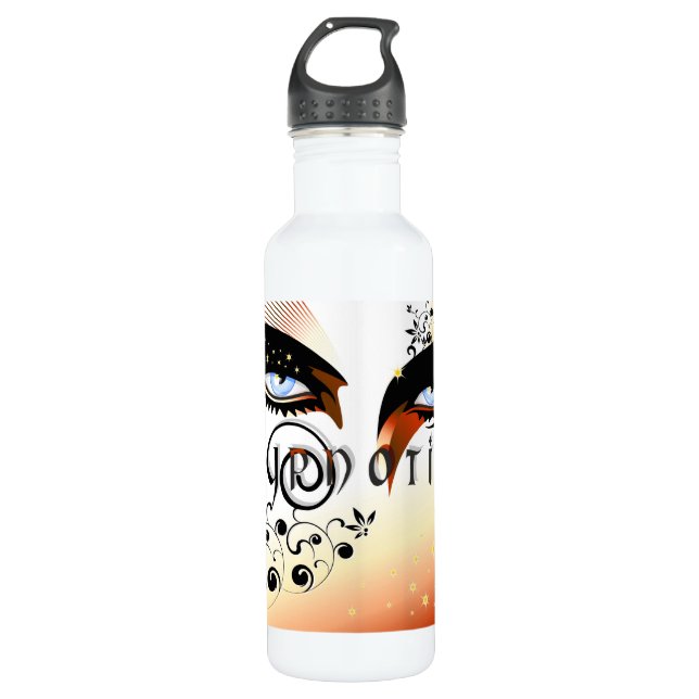 Bouteille D'eau Blue Hypnotic Eyes se maquiller (Devant)