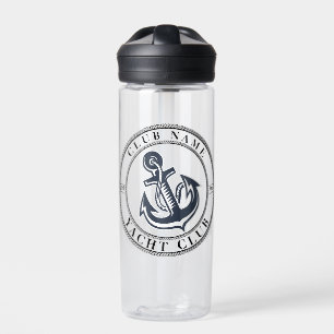 Bouteille D'eau Blue Nautical Ancre yacht club bateau marina Nom