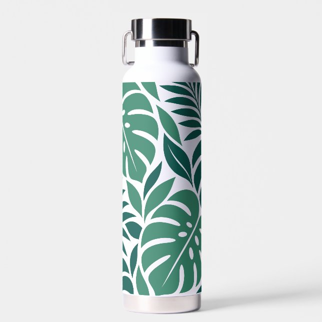 Bouteille D'eau Blue Tropical Leaf Wrap Pattern (Avant)
