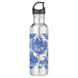 Bouteille D'eau Blue Willow Animal Rabbit Cerf Fox Bird Toile