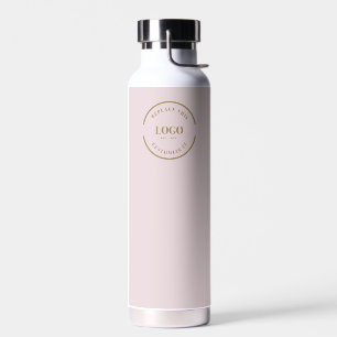 Bouteille D'eau Blush Pink Gold Business Logo Code QR