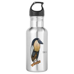 Bouteille D'eau Boat-billed heron bird cartoon