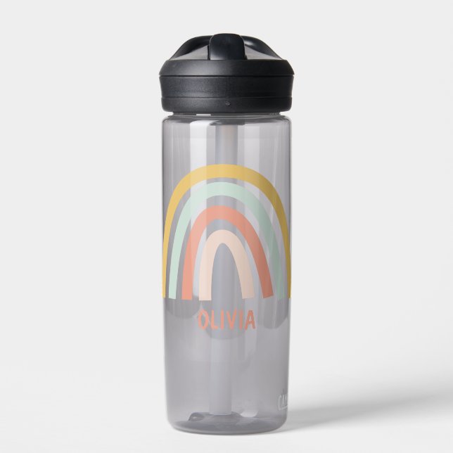 Bouteille D'eau Boho Pastel Rainbow Personnalisé (Extérieur)