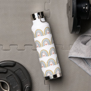 Bouteille D'eau Boho personnalisé Motif arc-en-ciel aquarelle