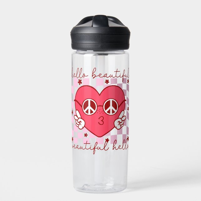 Bouteille D'eau Bonjour belle | Cute et coeur (Extérieur)