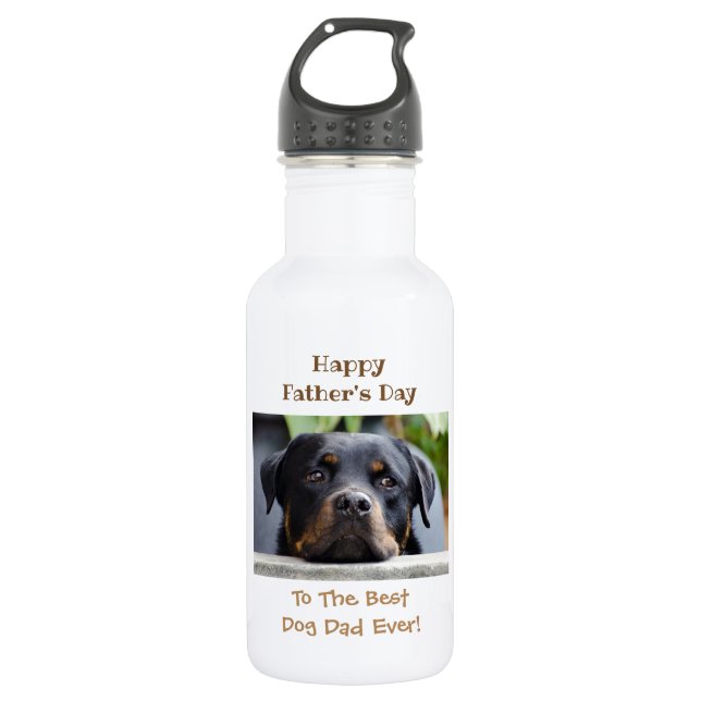 Bouteille D'eau Bonne Fête des pères photo Best Dog Papa (Devant)