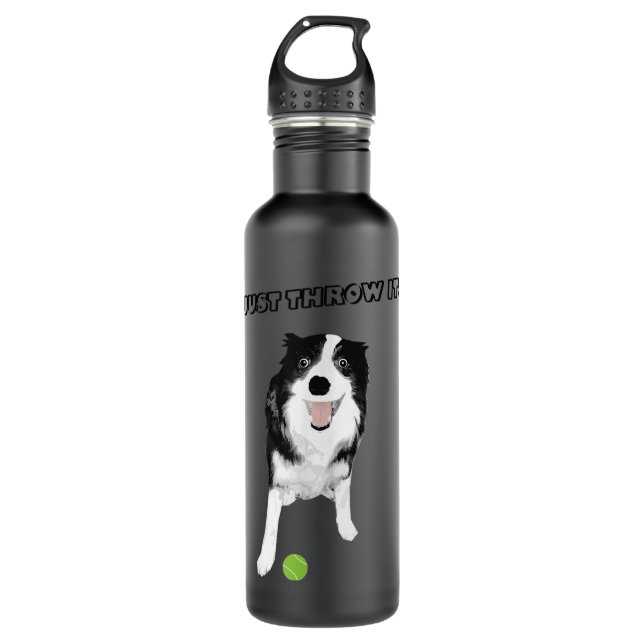 Bouteille D'eau Bordure Collie Chien - Drôle Juste Jeter It Tennis (Devant)