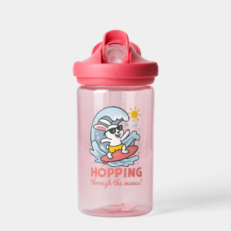 Bouteille D'eau Botella con conejito kawaii surfero para niños