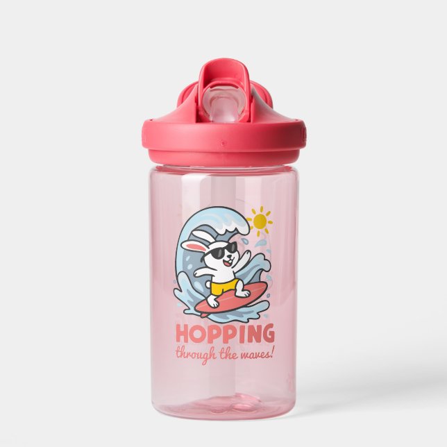 Bouteille D'eau Botella con conejito kawaii surfero para niños (Avant)