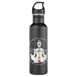 Bouteille D'eau Botella De Agua Yoga Loto Chakras Namaste Blanco