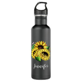 Bouteille D'eau Bouquet de tournesol jaune en aquarelle