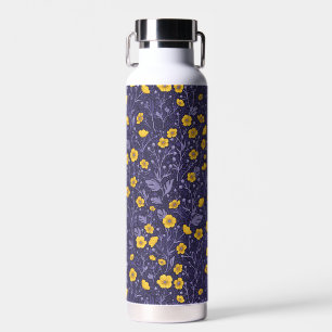 Bouteille D'eau Boutons jaunes et violets