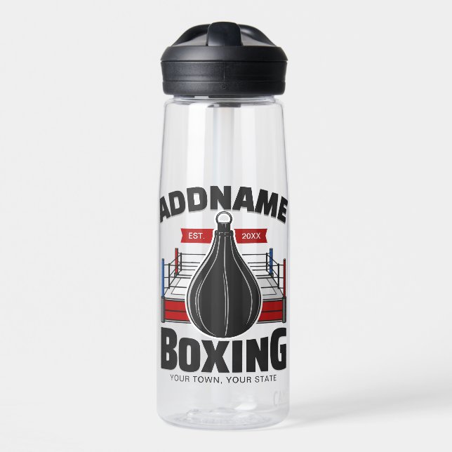 Bouteille D'eau Boxe Anneau AJOUTER NOM Boxer Gym Speed Sac (Avant)