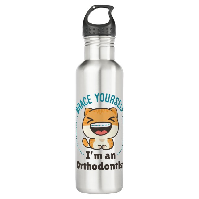 Bouteille D'eau Brace-toi, je suis un animal orthodontiste (Devant)