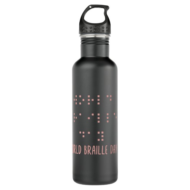 Bouteille D'eau Braille Shirt, World Braille Day, Braille Awarenes (Devant)