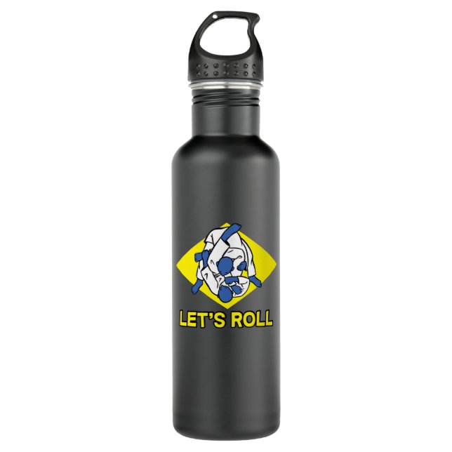 Bouteille D'eau Brazilian jiu-jitsu (BJJ) Let's roll (Devant)