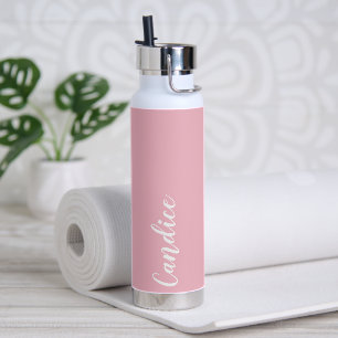 Bouteille D'eau Bridesmaid Mariage personnalisé rose vif