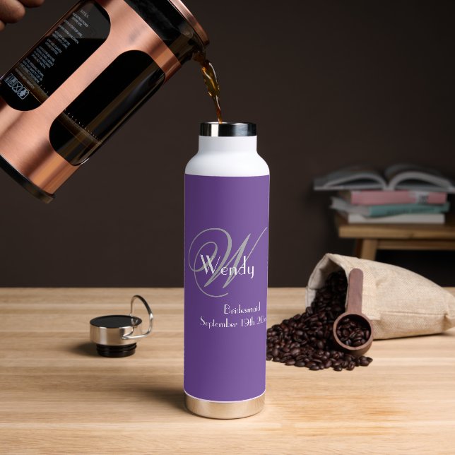 Bouteille D'eau Bridesmaid Merci Cadeau Chic Monogramme Nom Cool (Gym)