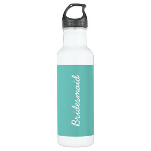 Bouteille D'eau Bridesmaid Monograms Mariage Cadeau Favoriser Turq
