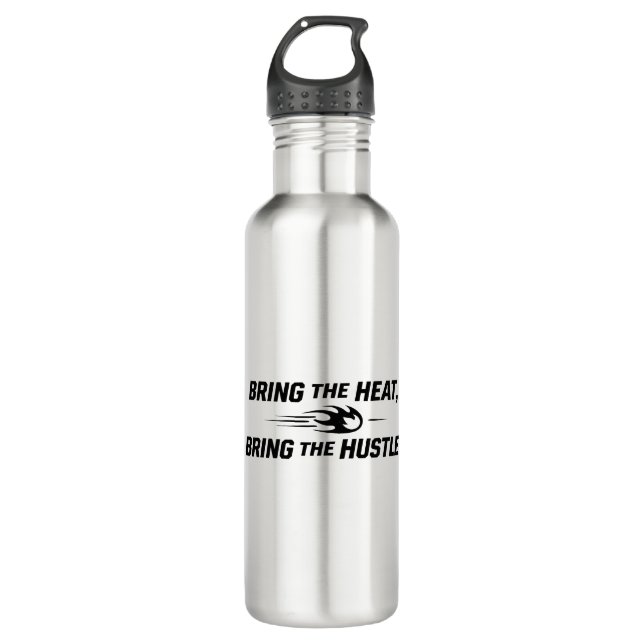Bouteille D'eau Bring The Heat Bring The Hustle Flaming Baseball (Devant)