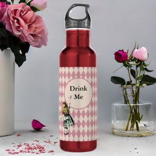 Bouteille D'eau Buvez-moi Alice au pays des merveilles À damiers v