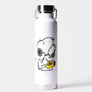 Bouteille D'eau cacahuètes Lecteur Snoopy Saxophone