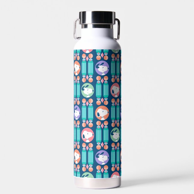 Bouteille D'eau cacahuètes | Snoopy Dark Blue Deco Dreams Motif (Avant)