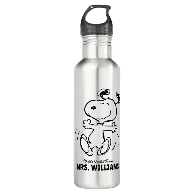 Bouteille D'eau cacahuètes | Snoopy Grand Enseignant Personnalisé (Devant)