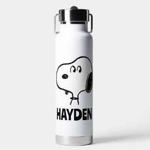 Bouteille D'eau cacahuètes   Snoopy Looks   Ajouter Votre Nom