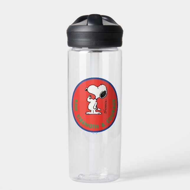 Bouteille D'eau cacahuètes | Snoopy Raw Force & Courage Badge (Extérieur)