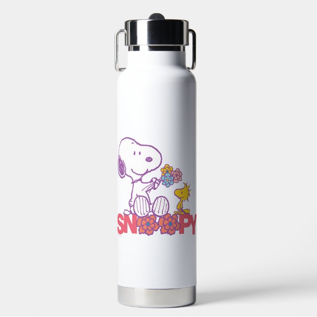 Bouteille D'eau cacahuètes | Snoopy & Woodstock Flowers (Salle de sport)