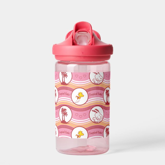 Bouteille D'eau cacahuètes | Snoopy & Woodstock Tropical Cutie (Avant)