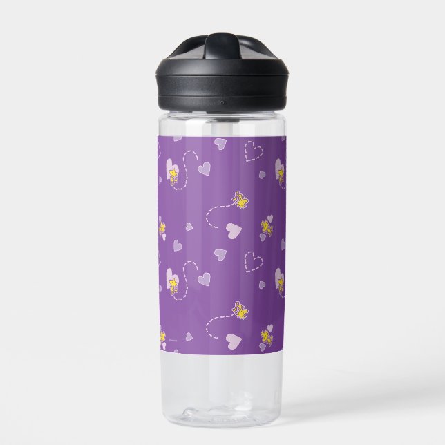 Bouteille D'eau cacahuètes | Woodstock Motif de coeur pourpre (Extérieur)